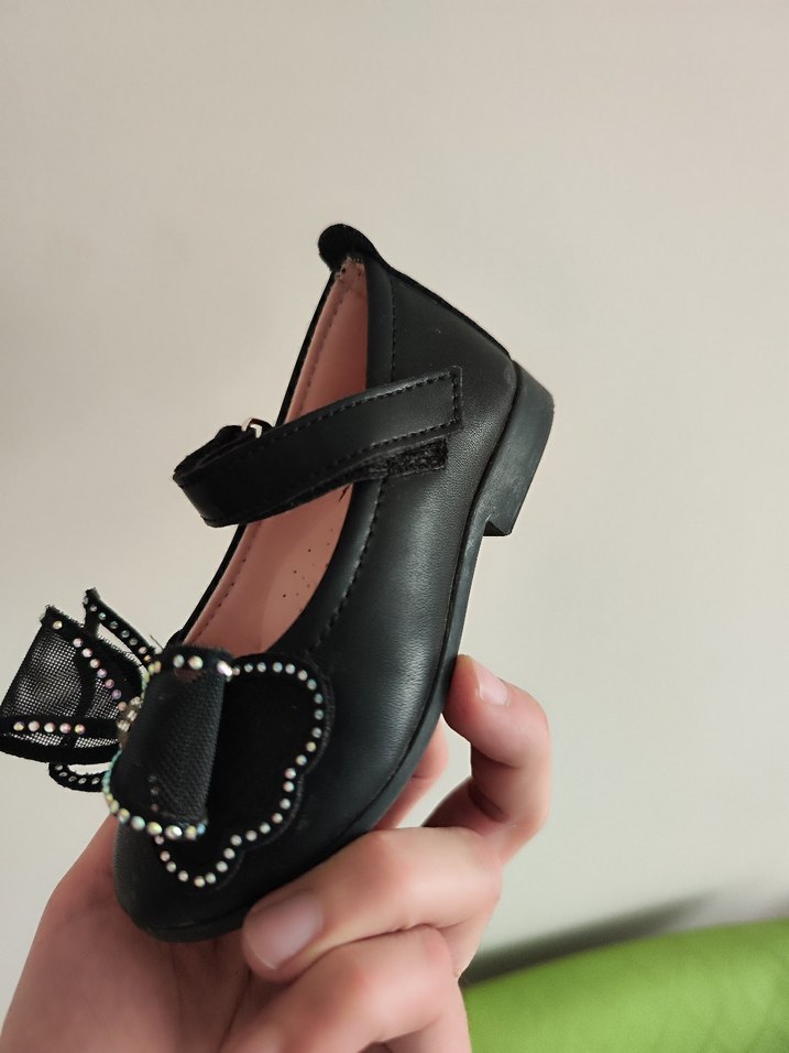 Kız Çocuk Siyah Fiyonklu Babet Ayakkabı - Görsel 2