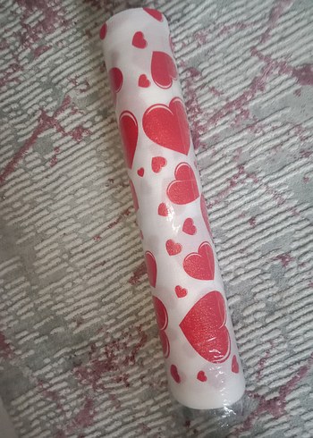 Kalp Desenli Kırmızı Raf Örtüsü 45 Cmx 4 Metre - Görsel 2