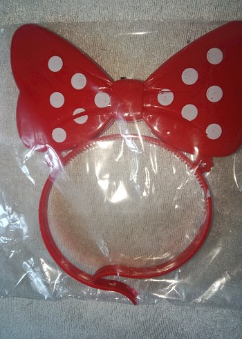 Led ışıklı Kırmızı Puantiyeli Fiyonk Taç - Görsel 8