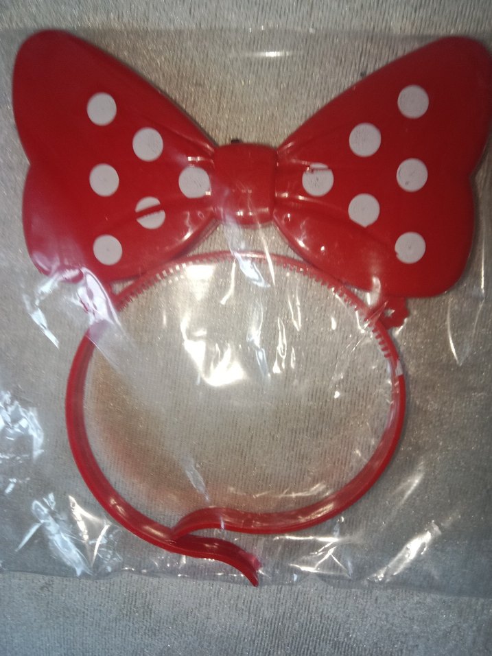 Led ışıklı Kırmızı Puantiyeli Fiyonk Taç - Görsel 5