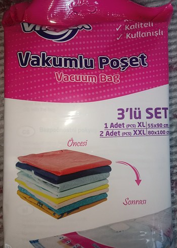 Vakumlu Poşet 3'lü Set XL ve XXL Boy - Görsel 4