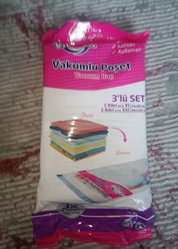 Vakumlu Poşet 3'lü Set XL ve XXL Boy - Görsel 5