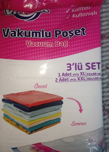 Vakumlu Poşet 3'lü Set XL ve XXL Boy - Görsel 3