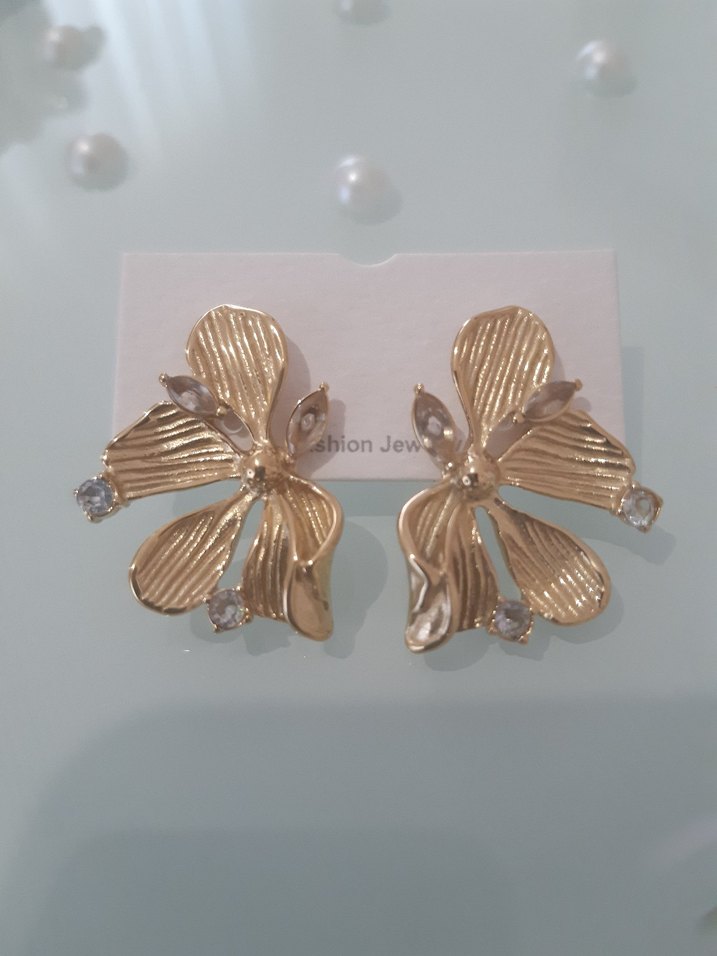 Dore Mini Çiçek Desenli Küpe - Görsel 2