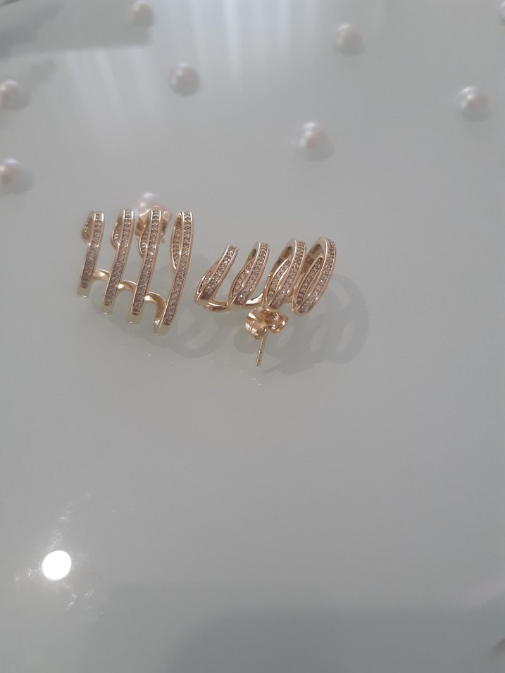 Zincir Detaylı Parlak Altın Yılan Desenli Bileklik - Görsel 2