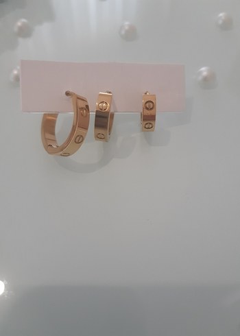 Altın Renkli Mini Tokalı Halka Küpeler - Görsel 2