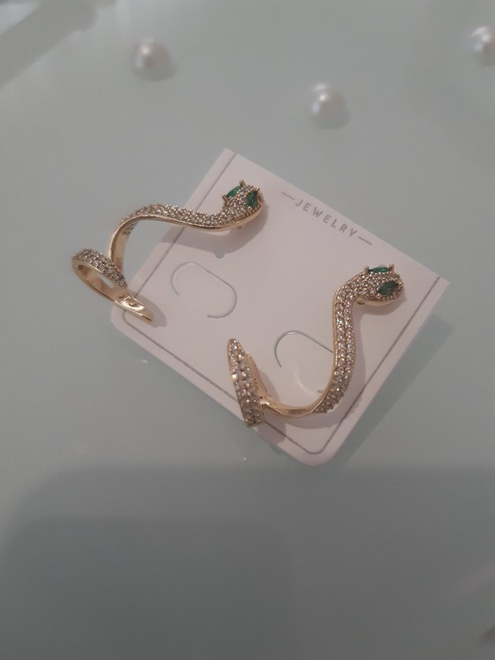 Yılan Desenli Kıkırdak Küpe - Görsel 3