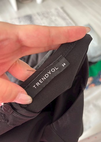 Siyah Taş Detaylı Uzun Kadın Tulum - Görsel 5