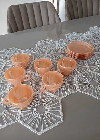 Pastel Bej Kahve Fincan Takımı - Görsel 3