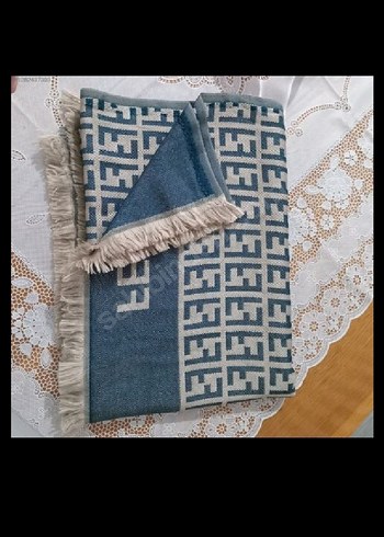 Fendi Bohem Kadın Şalı Mavi Gri - Görsel 2