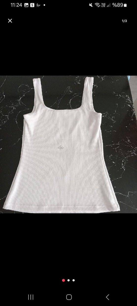 Kadın Beyaz ORJINAL Dar Kesim Atlet Alo Yoga - Görsel 3