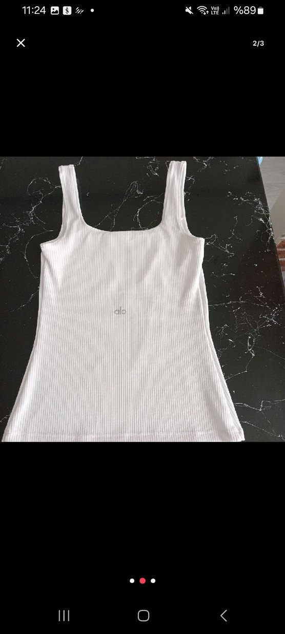 Kadın Beyaz ORJINAL Dar Kesim Atlet Alo Yoga - Görsel 2