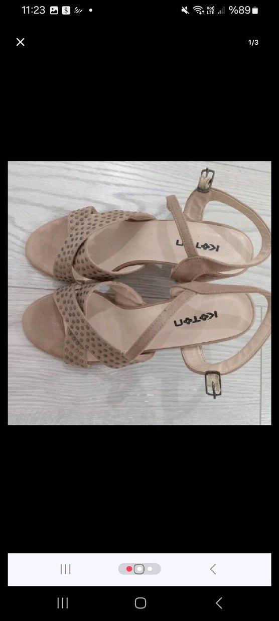 Bej Yılan Desenli Dolgu Topuklu Kadın Ayakkabı - Görsel 3