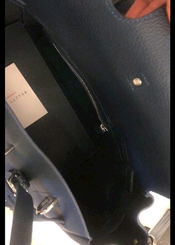 Lacivert Gabrielle Orta Boy Deri Çanta - Görsel 4