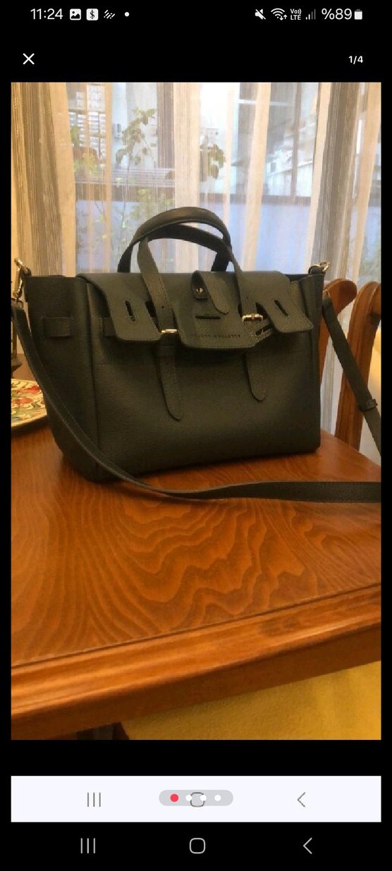 Lacivert Gabrielle Orta Boy Deri Çanta - Görsel 2