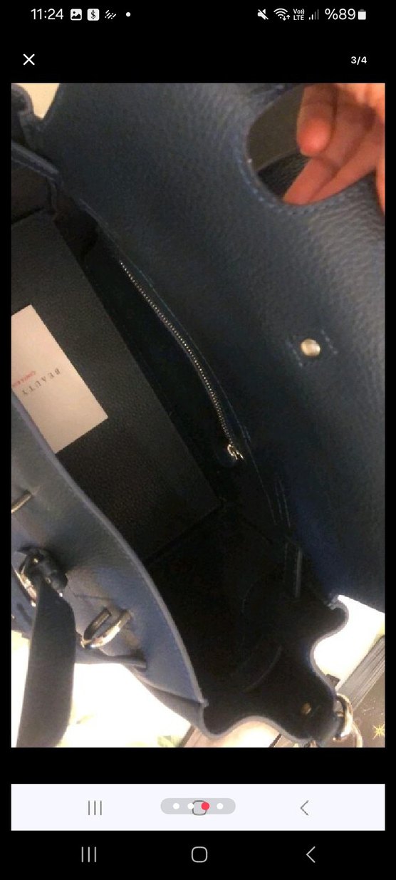 Lacivert Gabrielle Orta Boy Deri Çanta - Görsel 4