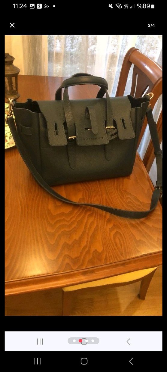 Lacivert Gabrielle Orta Boy Deri Çanta - Görsel 3