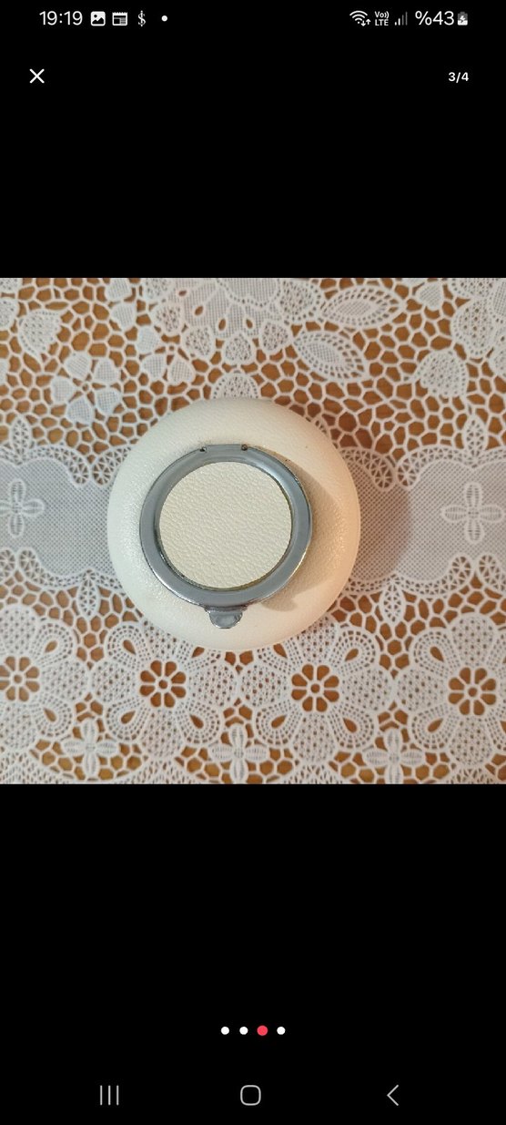 Beyaz Deri Kompakt Kabli Kişisel Küllük - Görsel 2