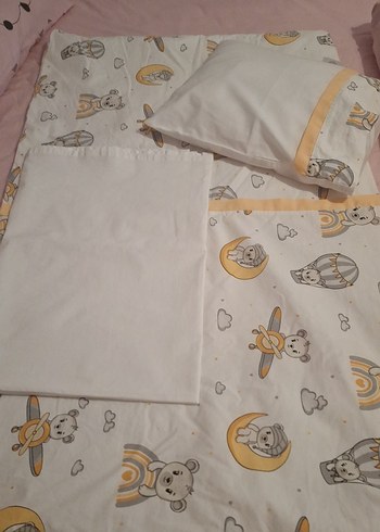 Beyaz Baskılı Çocuk Uyku Seti - Görsel 2
