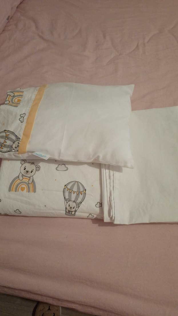 Beyaz Baskılı Çocuk Uyku Seti - Görsel 3