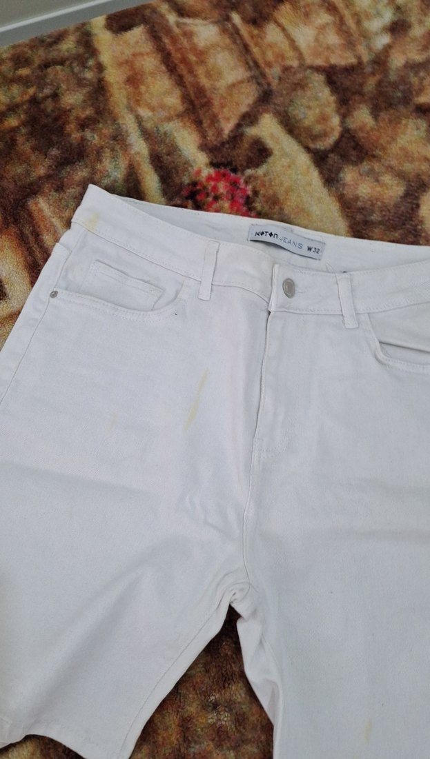 Beyaz Erkek Mini Pamuklu Şort - Görsel 2