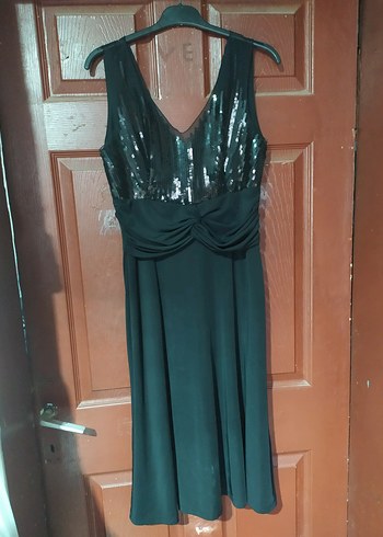 siyah payetli parlak şık drapeli elbise - Görsel 2