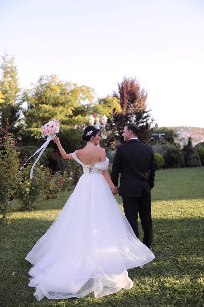 Modern Klasik Straplez Beyaz A Kesim Gelinlik - Görsel 4