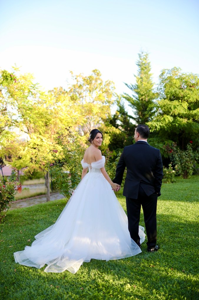 Modern Klasik Straplez Beyaz A Kesim Gelinlik - Görsel 3