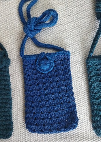 Renkli Nakışlı Örgü Bohem Çapraz telefonluk Çanta - Görsel 3