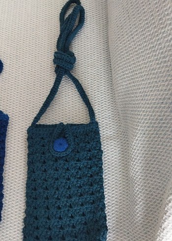 Renkli Nakışlı Örgü Bohem Çapraz telefonluk Çanta - Görsel 2