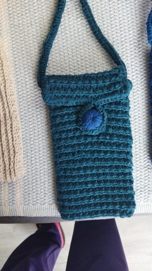 Renkli Nakışlı Örgü Bohem Çapraz telefonluk Çanta - Görsel 4