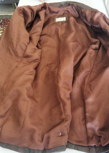 Kahverengi hakiki Deri Kadın Ceket - Görsel 4