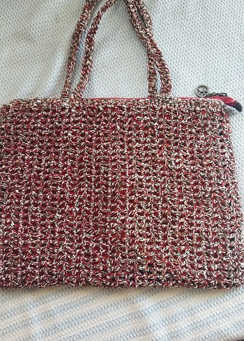 Bordo Örgü Kadın Çanta - Görsel 3