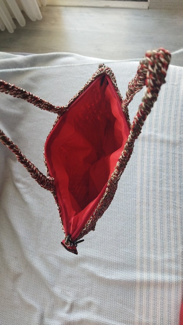 Bordo Örgü Kadın Çanta - Görsel 2