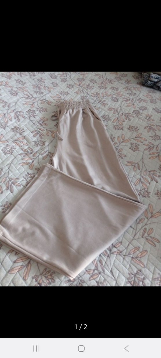 Bej Rahat Kesim Kadın Kumaş Pantolon - Görsel 2