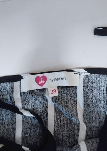 Çizgili V Yakalı Kadın Elbise - Görsel 2