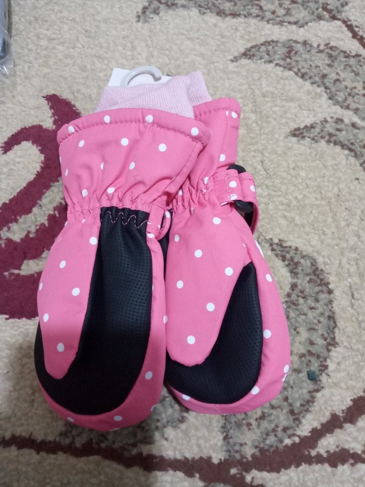 Kız Çocuk Pembe Baskılı Polar Eldiven - Görsel 2