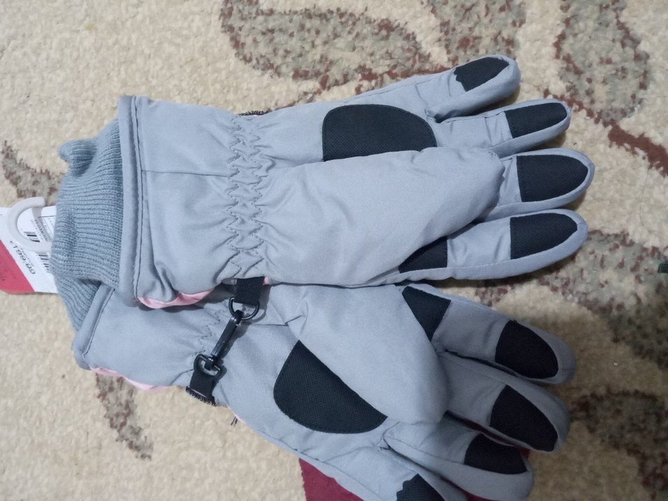 Kız Çocuk Gri Tokalı Eldiven - Görsel 2