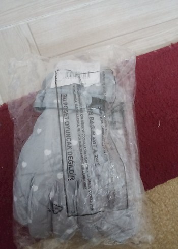 Kız Çocuk Gri Baskılı Eldiven - Görsel 4