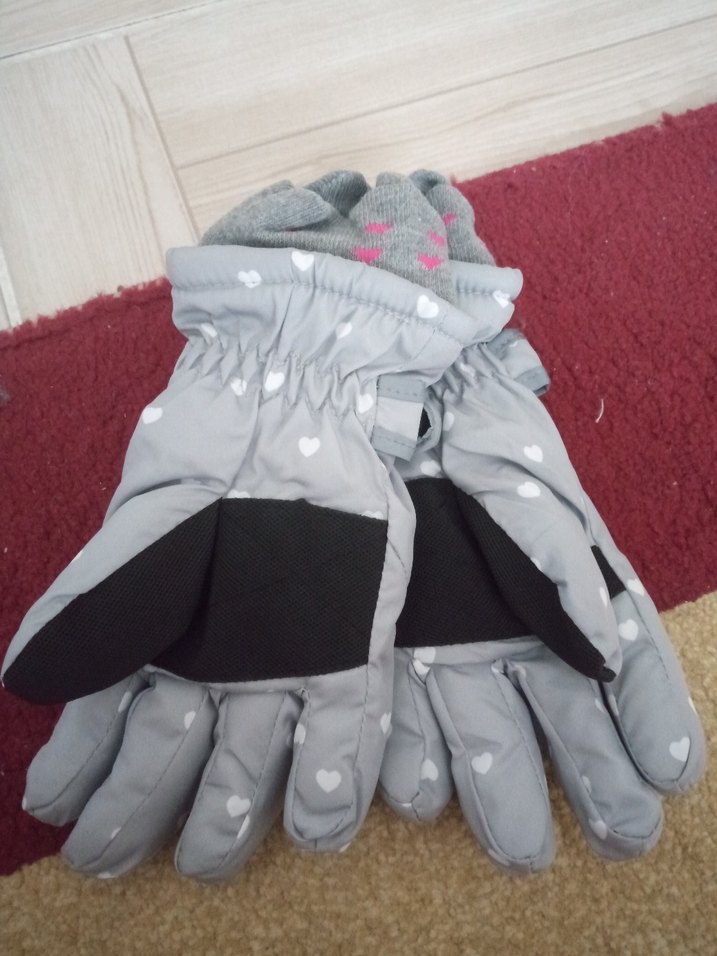 Kız Çocuk Gri Baskılı Eldiven - Görsel 2