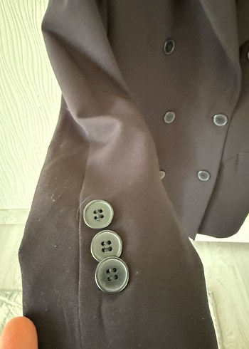 Düğmeli siyah Kadın Blazer Ceket - Görsel 2