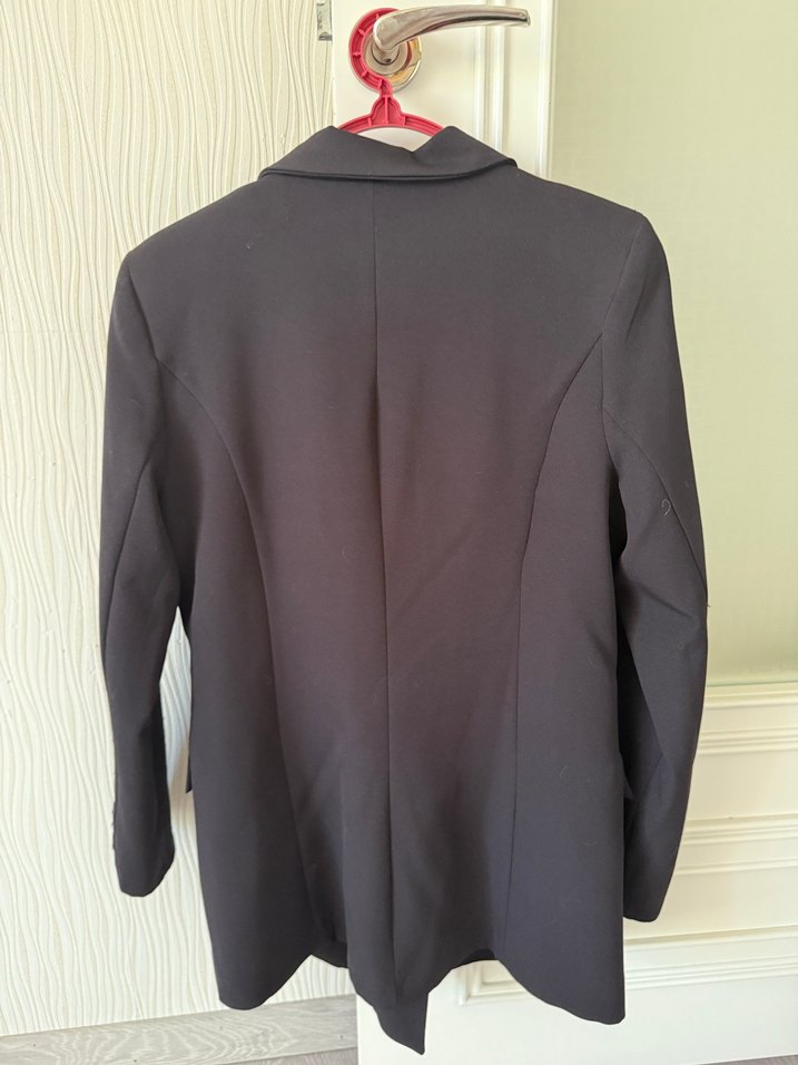 Düğmeli siyah Kadın Blazer Ceket - Görsel 4