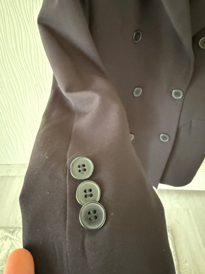 Düğmeli siyah Kadın Blazer Ceket - Görsel 2