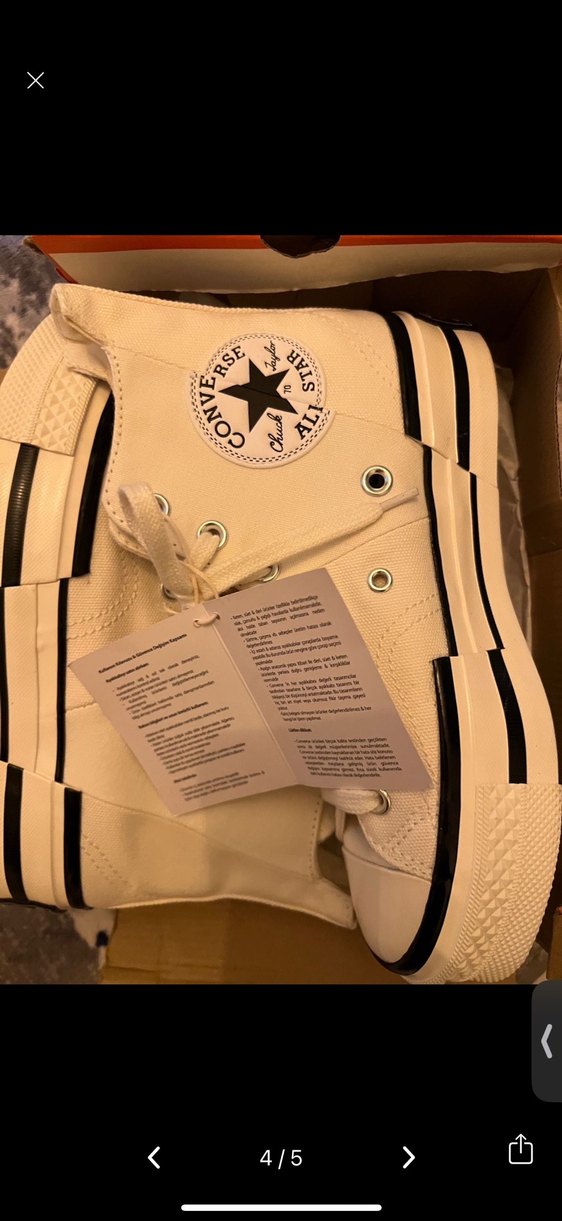 Beyaz Platform Topuklu Converse Kadın Spor Ayakkabı - Görsel 3