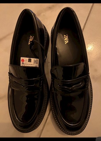 Kadın Siyah Rugan Topuklu Klasik Loafer ZARA - Görsel 2