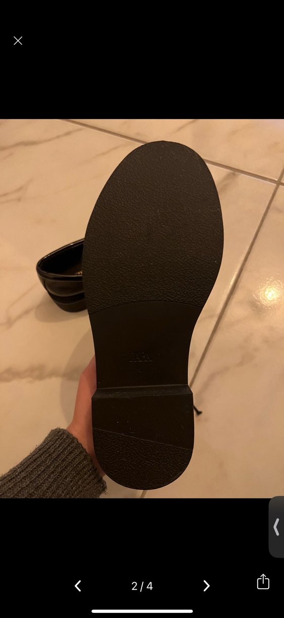 Kadın Siyah Rugan Topuklu Klasik Loafer ZARA - Görsel 3