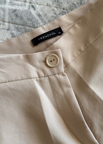 Bej Kadın Kumaş Pantolon Normal Kesim - Görsel 2