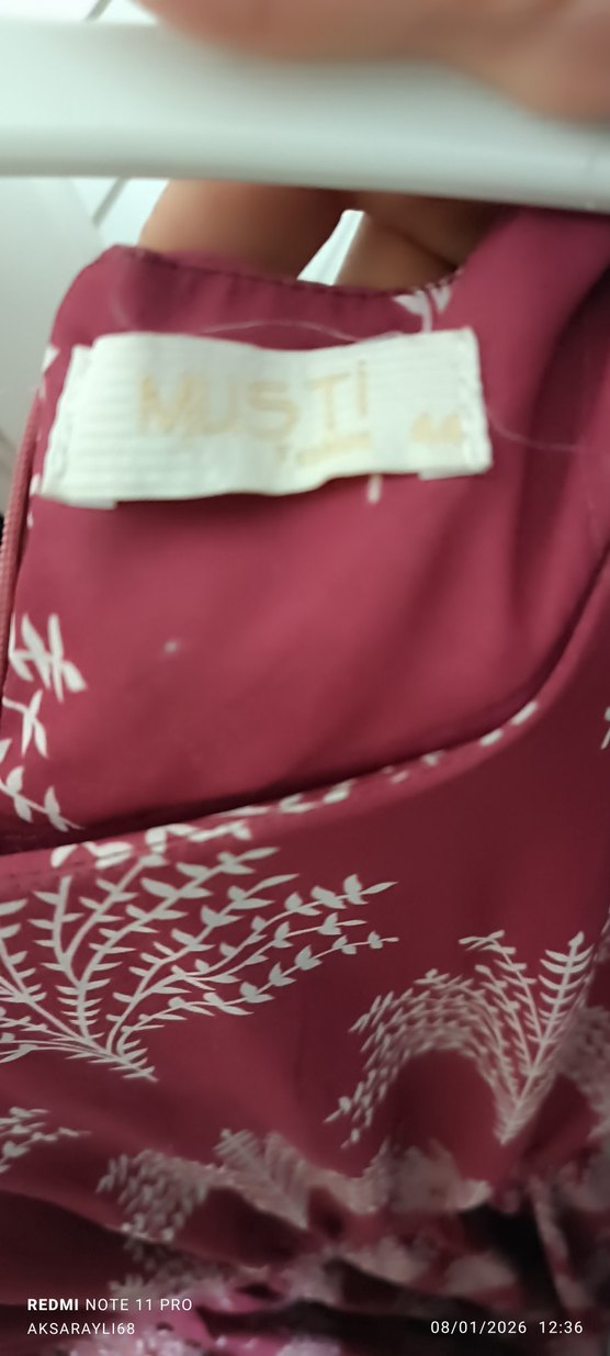 Bordo Uzun Bohem Kadın Elbise - Görsel 2