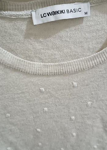 Uzun Kollu  krem Kadın Triko Kazak - Görsel 2