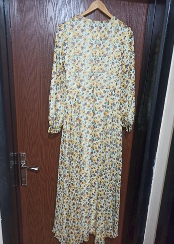 Alvina uzun kollu şifon uzun elbise - Görsel 2